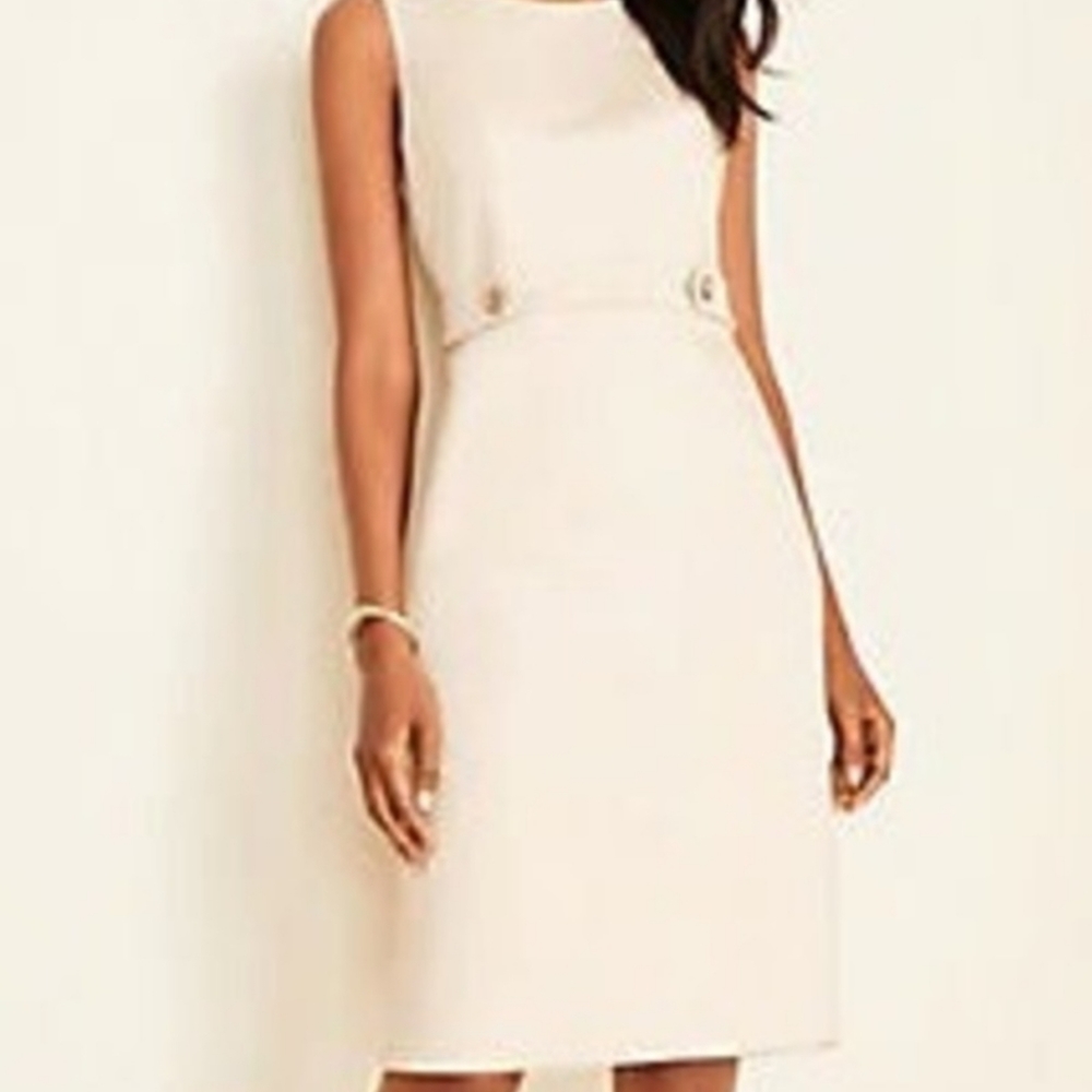 NWT Ann Taylor tan tabbed sheath dress
